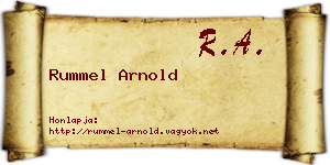 Rummel Arnold névjegykártya