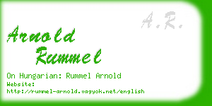 arnold rummel business card